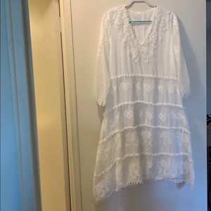 Long sleeve lace bohemian knee length dress